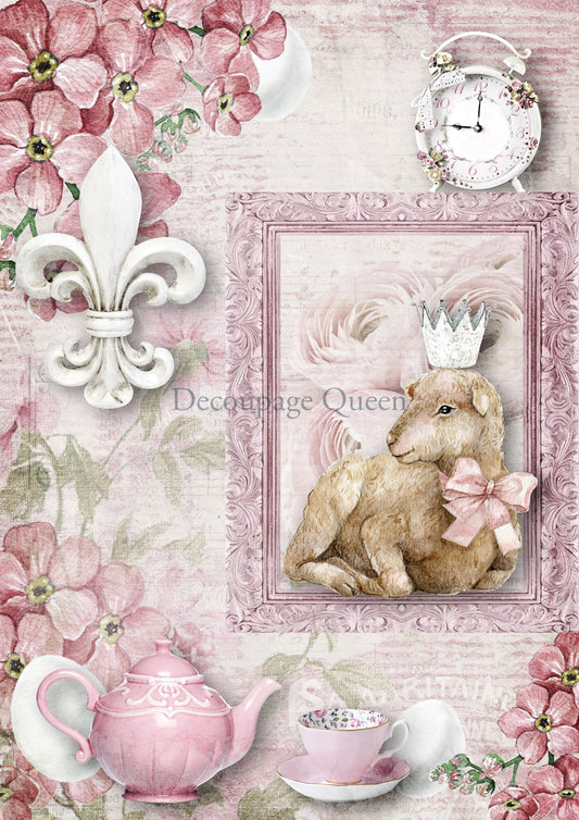 Easter Lamb Rice Paper - Decoupage Queen