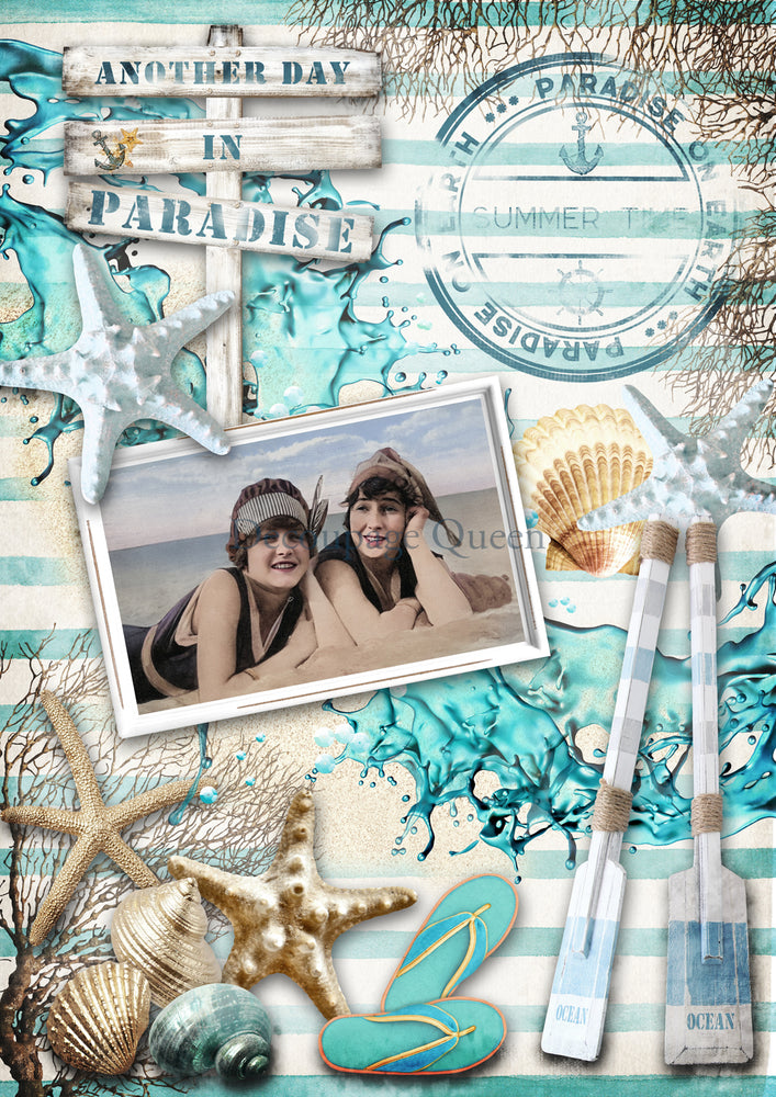 Another Day in Paradise Rice Paper - Decoupage Queen