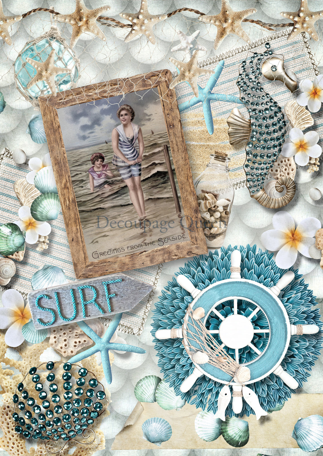 Surf & Sea Rice Paper- Decoupage Queen