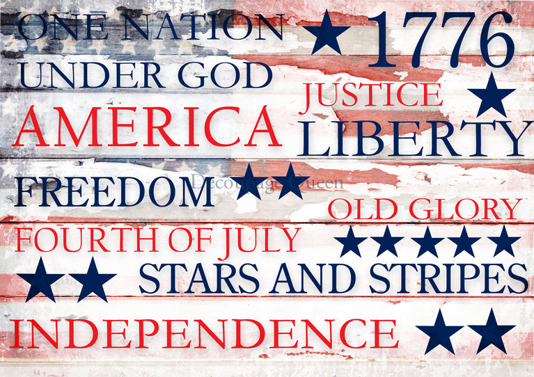 Independence Day Rice Paper - Decoupage Queen