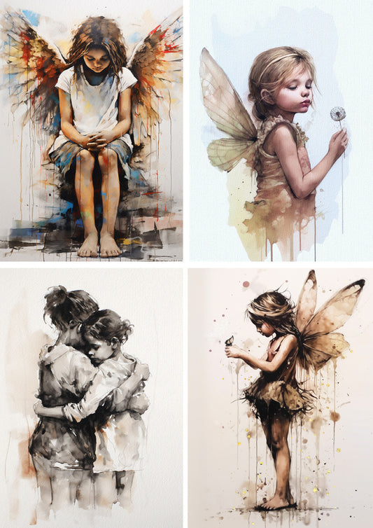 Angels Four Pack, Andy Skinner Rice Paper - Retired - Decoupage Queen