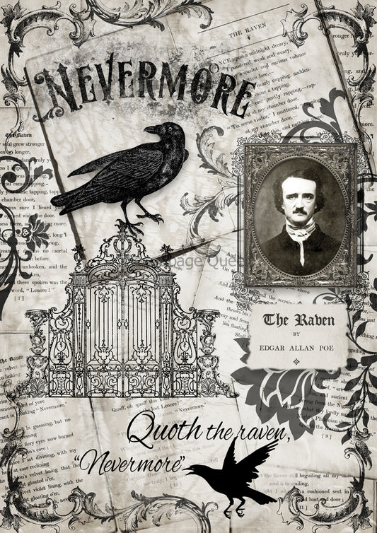 Nevermore Rice Paper - Decoupage Queen