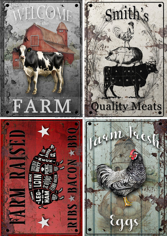 Farmhouse Signs 4 Pack Rice Paper - Decoupage Queen