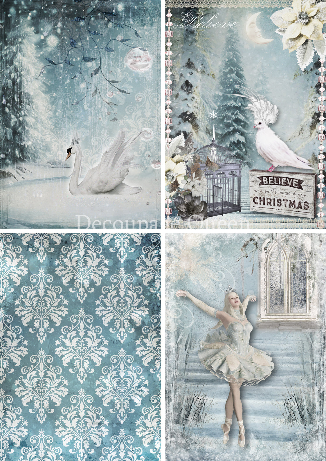 Winter Fantasy 4 Pack Rice Paper - Decoupage Queen