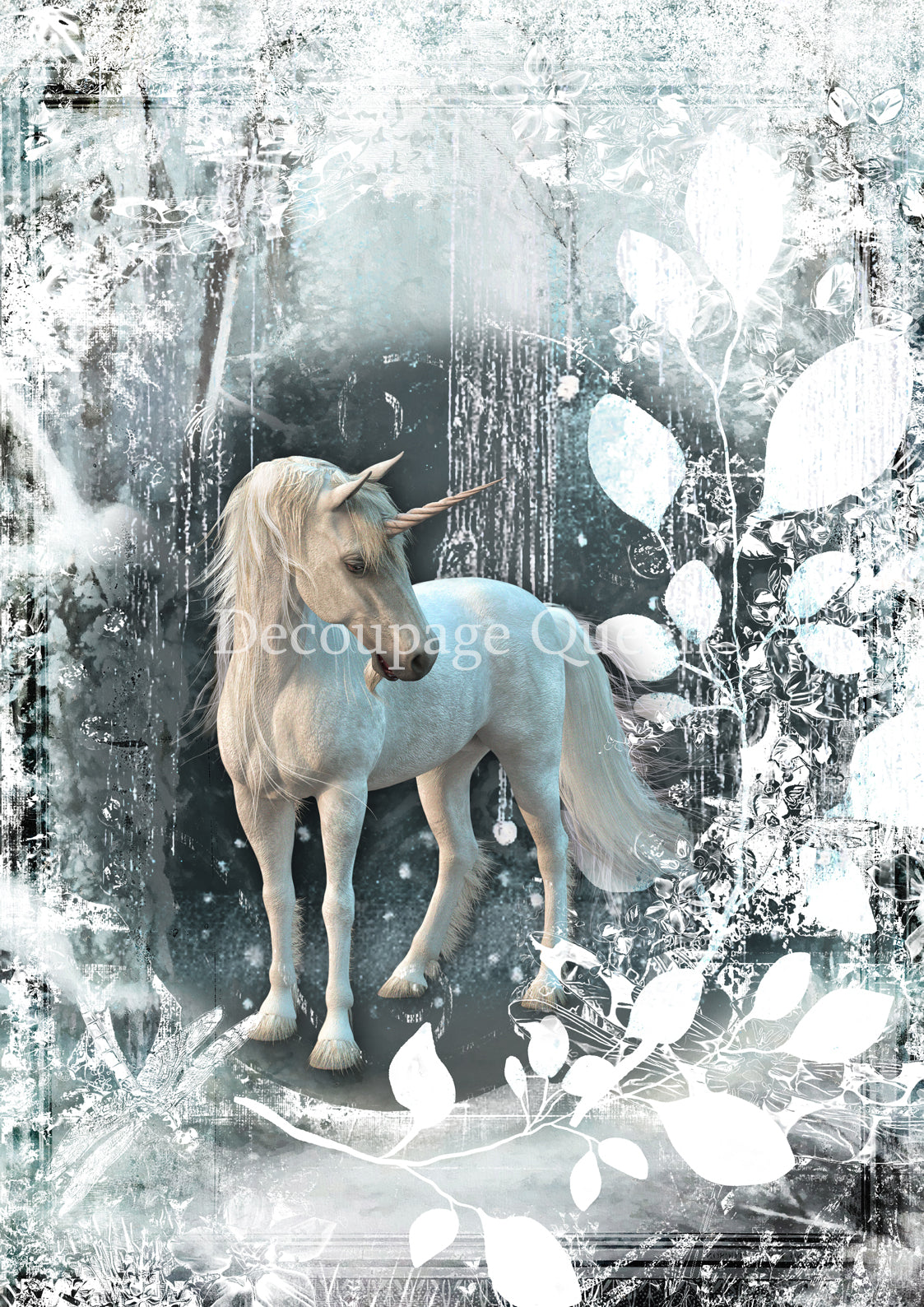 Winter Unicorn Rice Paper - Decoupage Queen