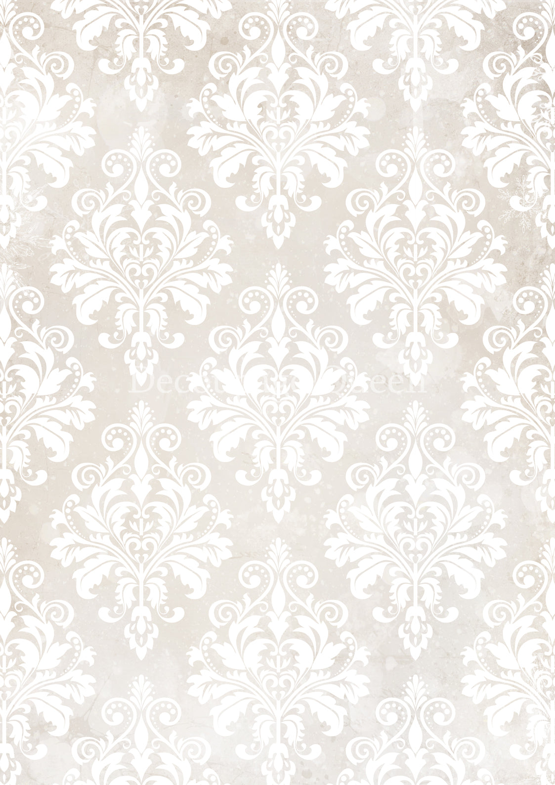 Cream Damask Rice Paper - Decoupage Queen