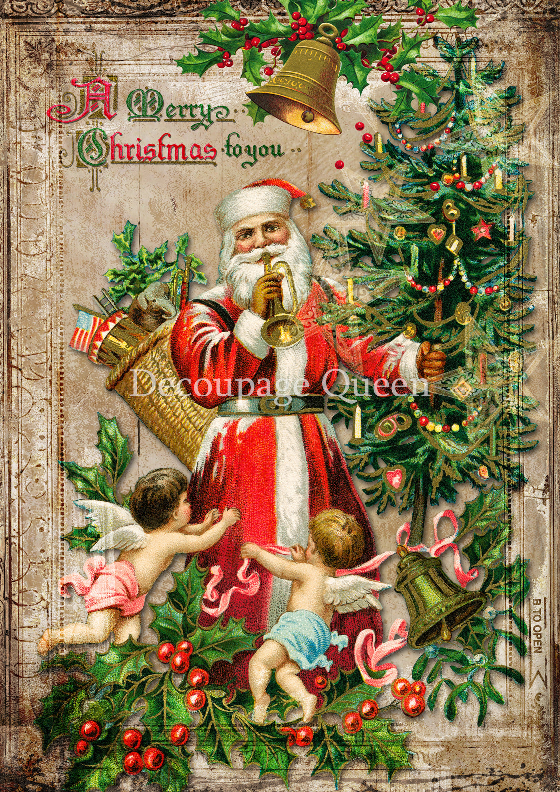 A Merry Christmas to You Recipe Rice Paper - Decoupage Queen