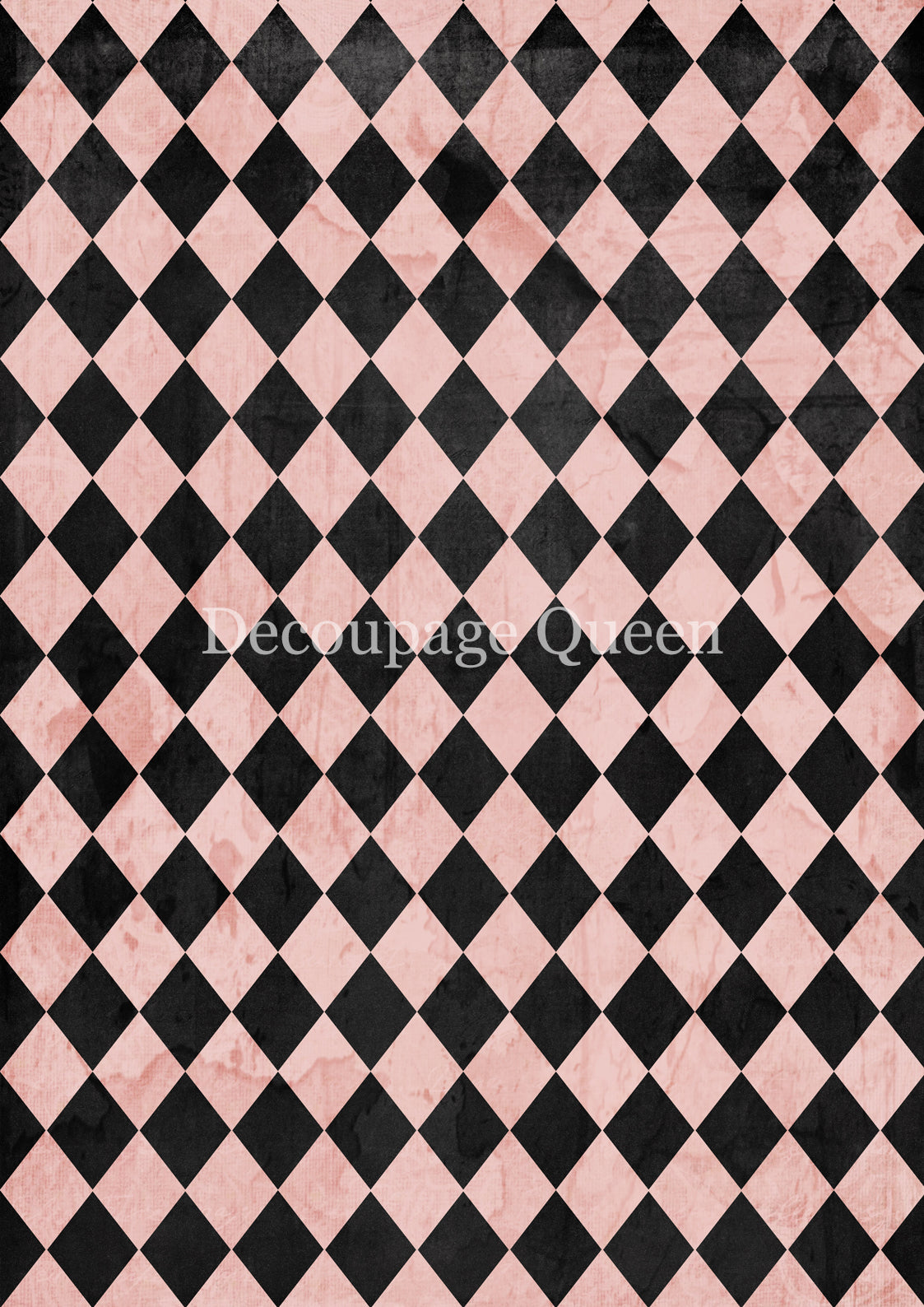 Pink & Black Harlequin Rice Paper - Decoupage Queen