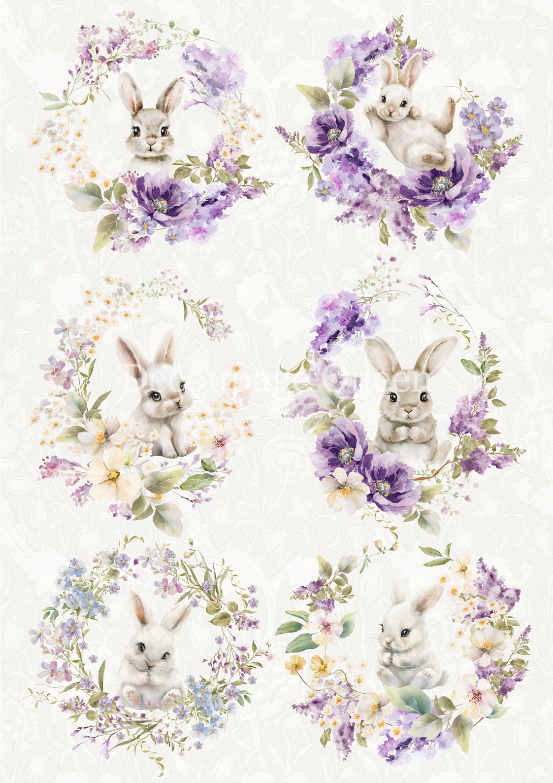 Spring Bunnies Rice Paper - Decoupage Queen