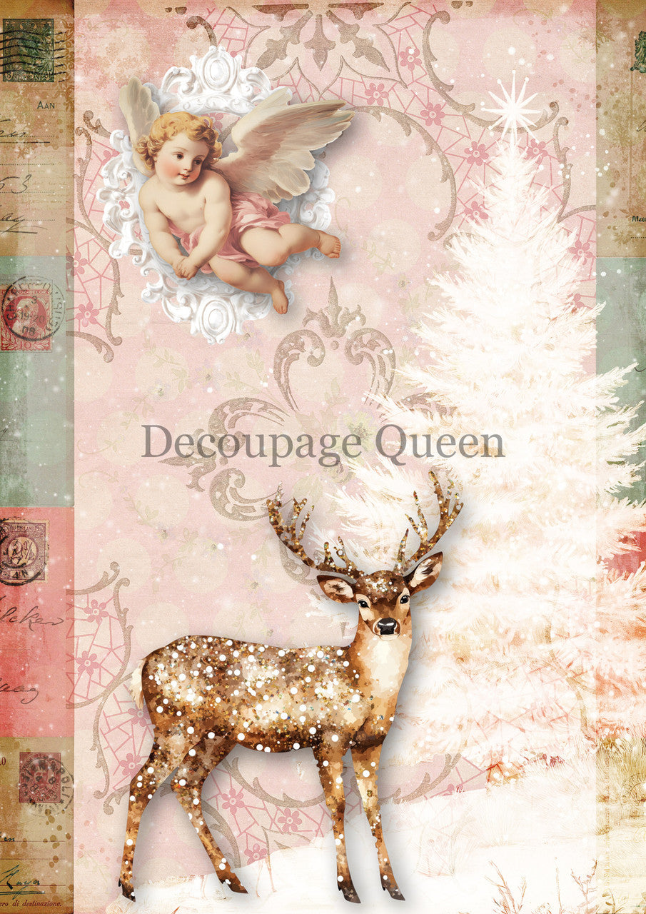 Pink Deer Rice Paper - Decoupage Queen