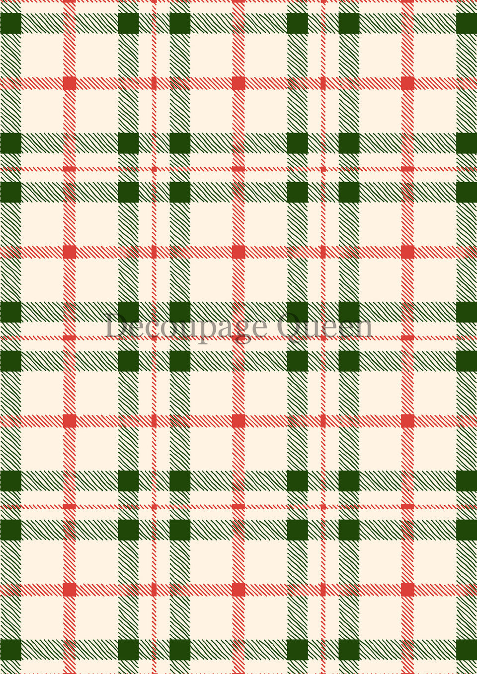 Christmas Plaid Rice Paper - Decoupage Queen