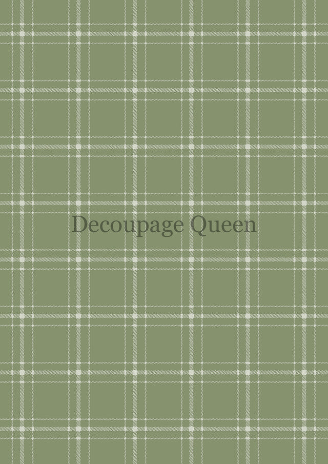 Green Plaid Rice Paper - Decoupage Queen