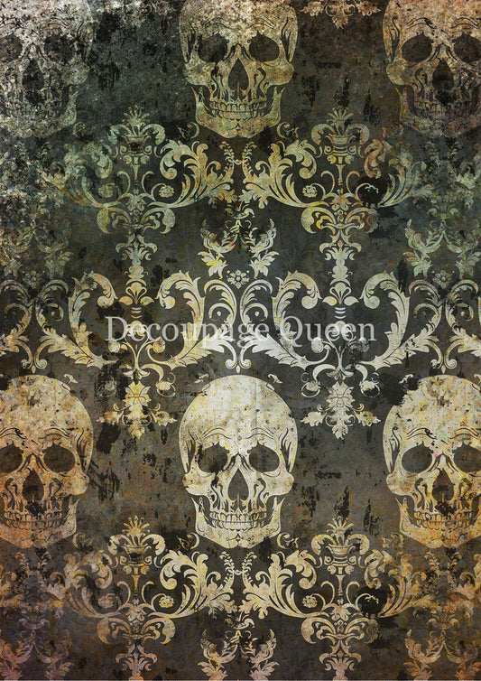 Grunge Skulls Rice Paper - Decoupage Queen