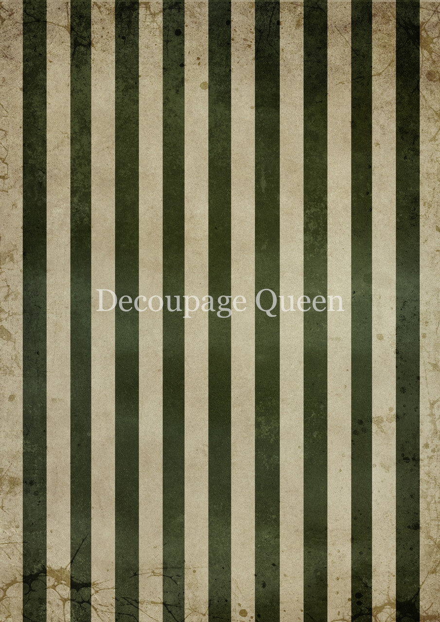 Mossy Stripes Rice Paper - Decoupage Queen