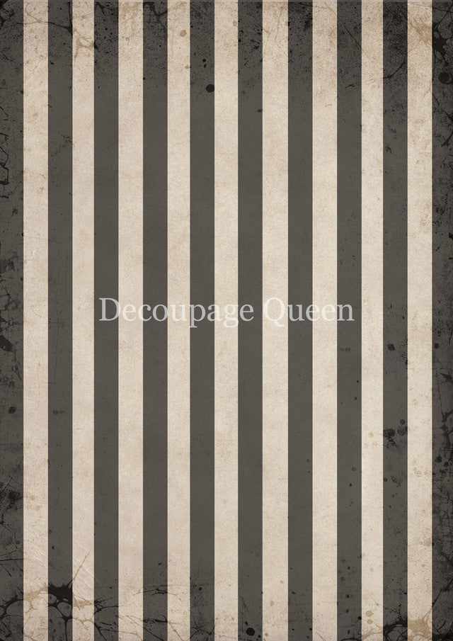 Gray & Tan Stripes Rice Paper - Decoupage Queen