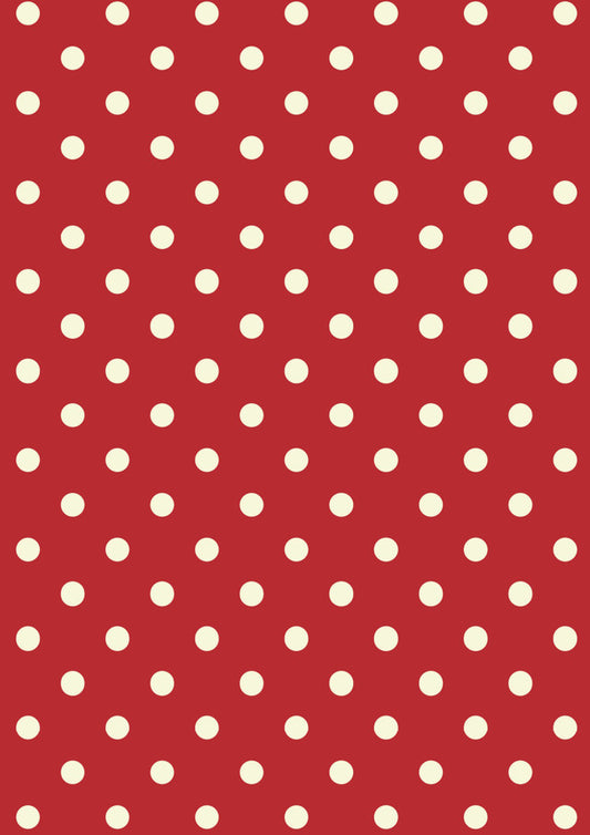 Red with White Dots Rice Paper - Decoupage Queen