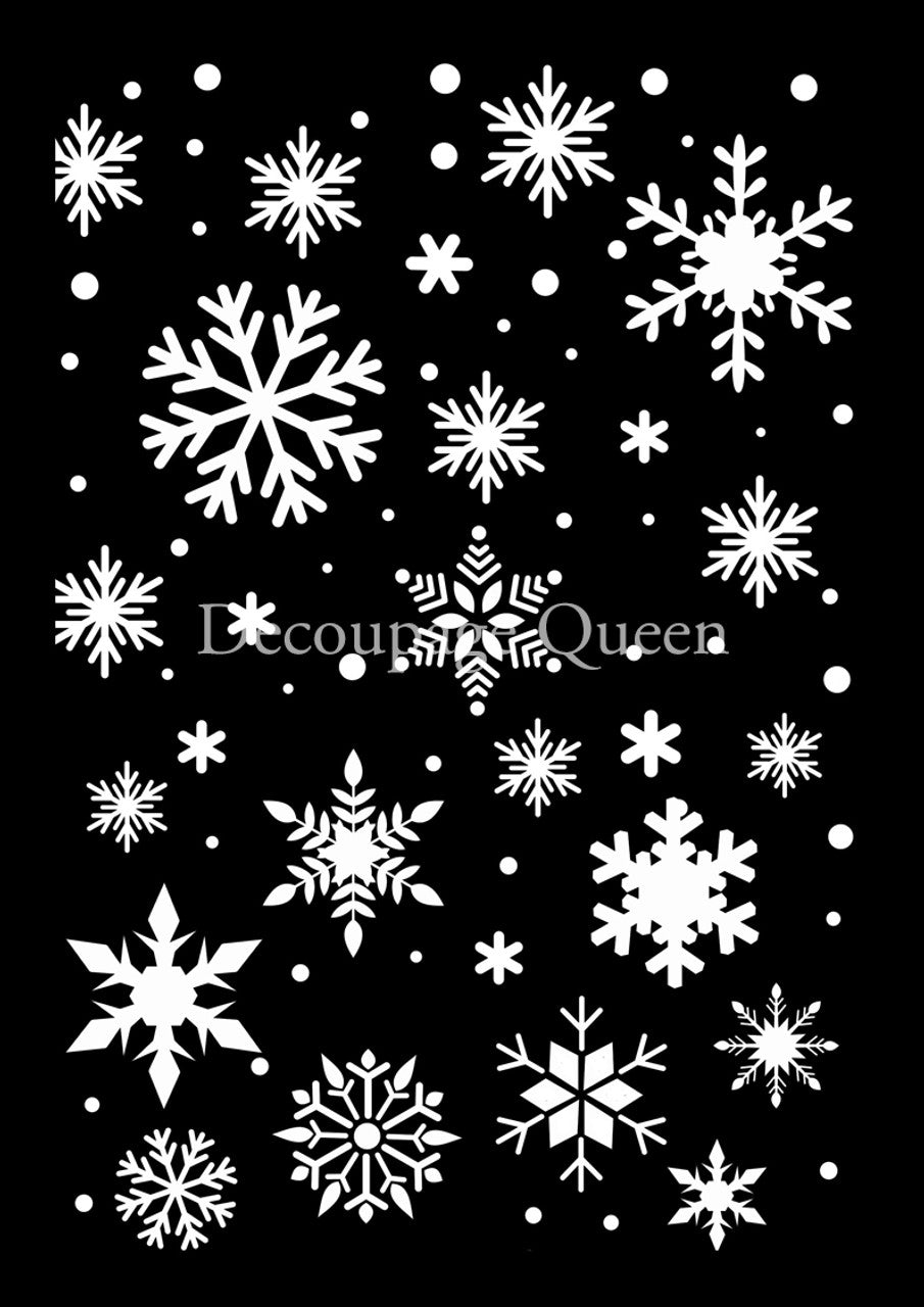 Falling Snowflakes Stencil, A4 - Decoupage Queen