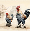 Roller Rooster Rice Paper (DC560) - Decoupage Central
