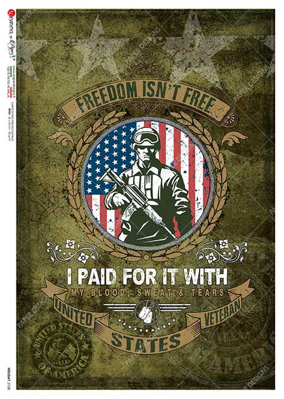 Freedom isn't Free (Marine) Rice Paper- Decoupage Queen