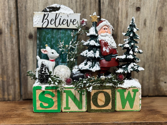 Snow Christmas Block Scene - Flippin Furniture