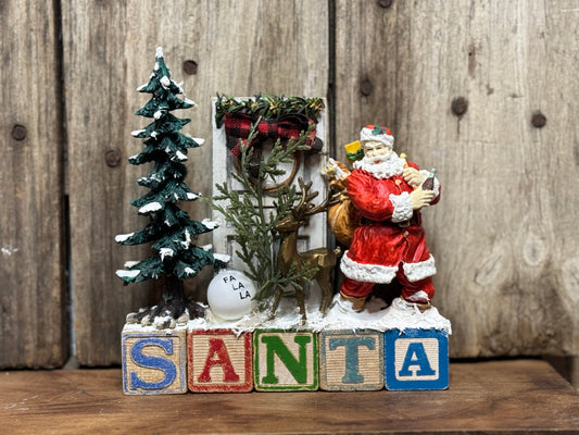 Santa Christmas Block Scene - Flippin Furniture