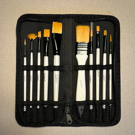 Generic 10 Brush Set with Travel Case - Decoupage Queen