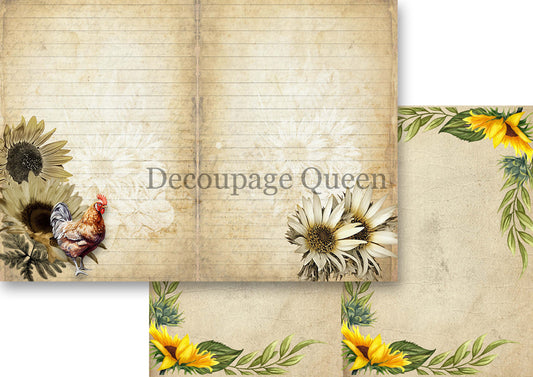 Sunflower Ephemera Journal Pack -  Decoupage Queen