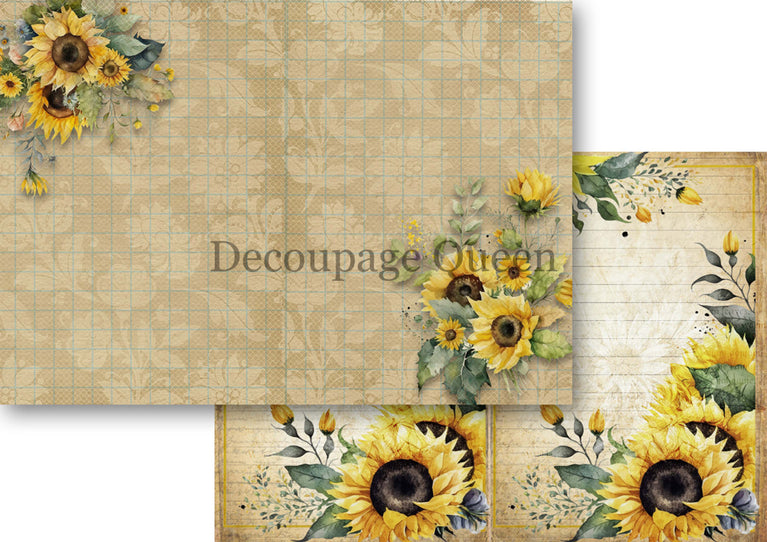 Sunflower Ephemera Journal Pack -  Decoupage Queen