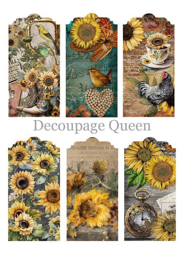 Sunflower Ephemera Journal Pack -  Decoupage Queen