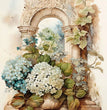 Nostalgia 2 Hydrangea Entryway Rice Paper - LaBlanche