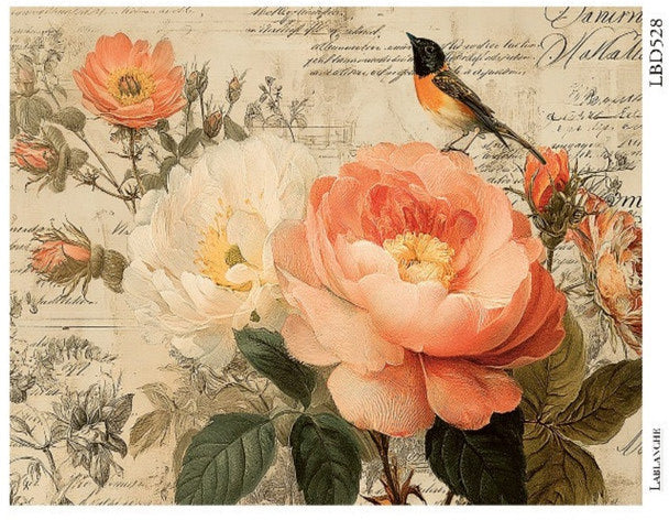 Peach Blossom Hummingbird Rice Paper - LaBlanche