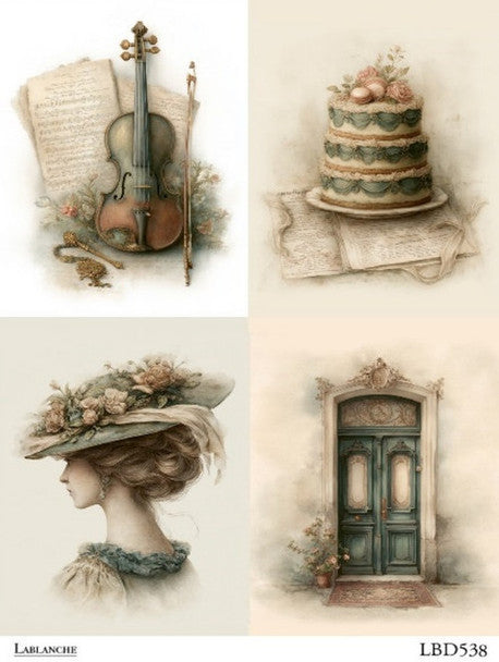 Vintage Keepsake Collage Rice Paper - LaBlanche