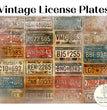 Vintage License Plates Decoupage Paper - Painting Lady Designs