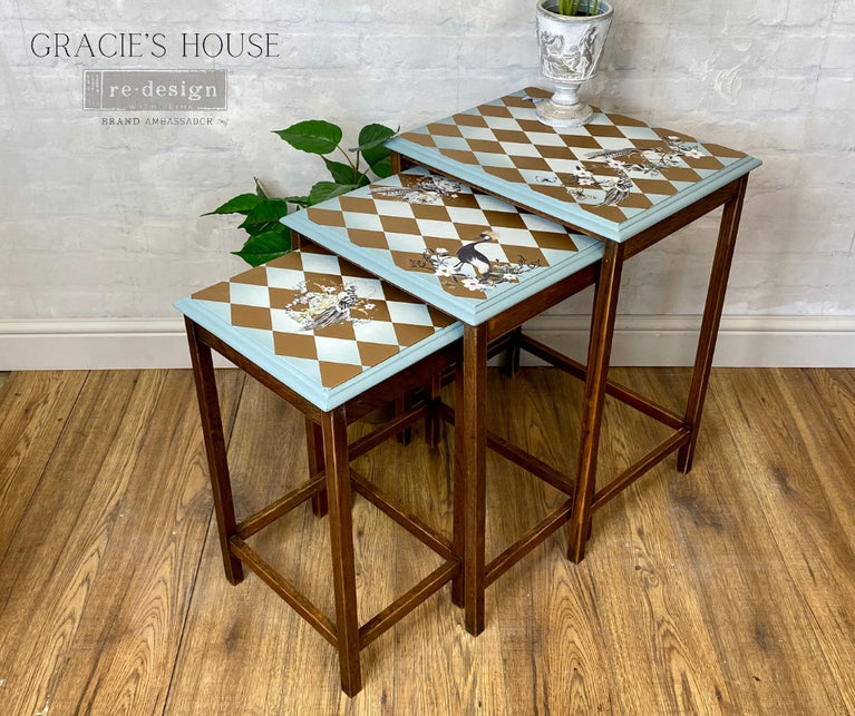 Gold Harlequin Decor Transfer - ReDesign with Prima