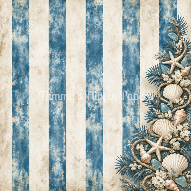 Navy Tidal Stripes Decoupage Paper - Flippin Furniture
