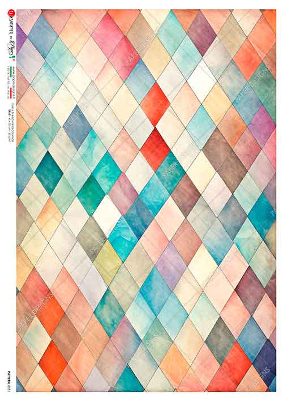 Colorful Harlequin Rice Paper - Paper Designs