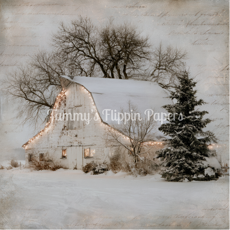 Country Christmas Barn Tissue Paper - Flippin Furniture