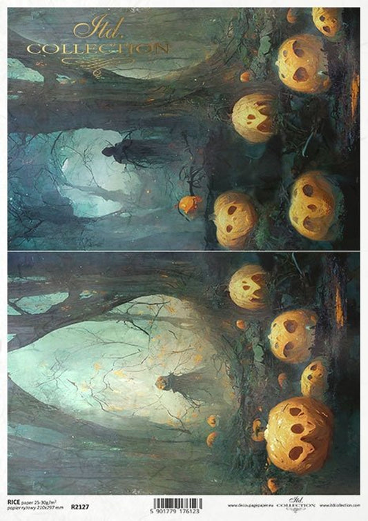 Spooky Jackolanterns (R2127) Rice Paper- ITD Collection