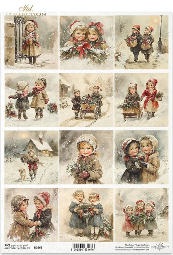 Little Joys of Winter (R2665) Rice Paper -  ITD Collection