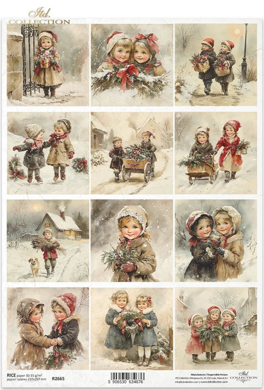 Little Joys of Winter (R2665) Rice Paper -  ITD Collection