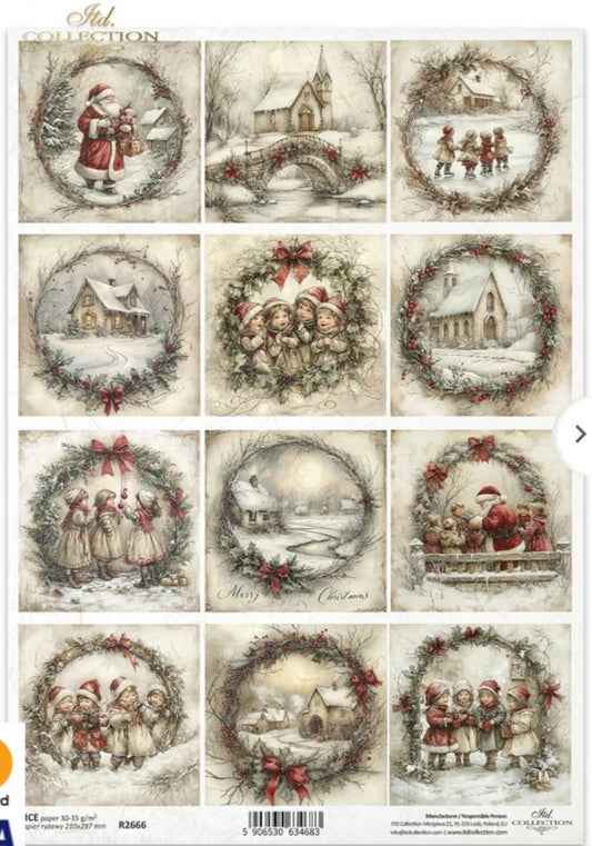 Wreaths & Wishes (R2666) Rice Paper -  ITD Collection