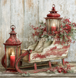 Red Vintage Sleigh Tissue Paper - Flippin Furniture