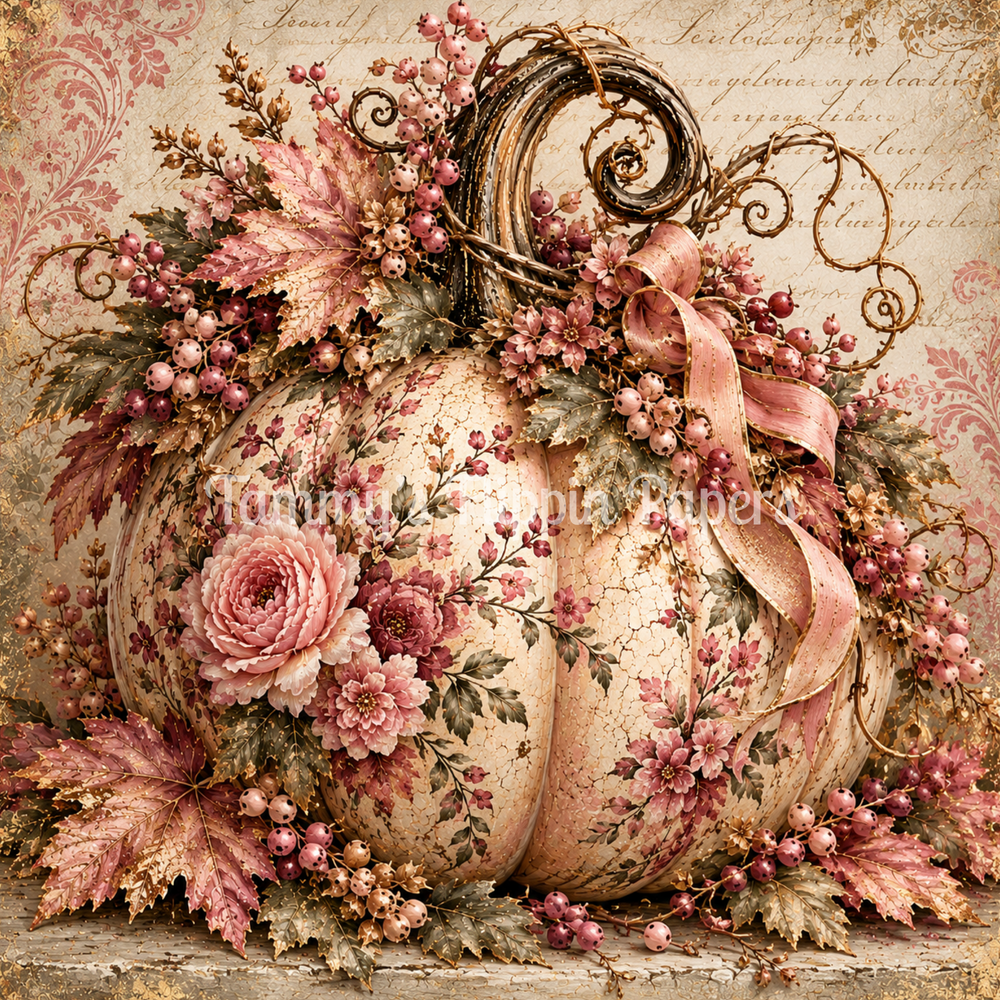 Ribbon & Roses Decoupage Paper - Flippin Furniture