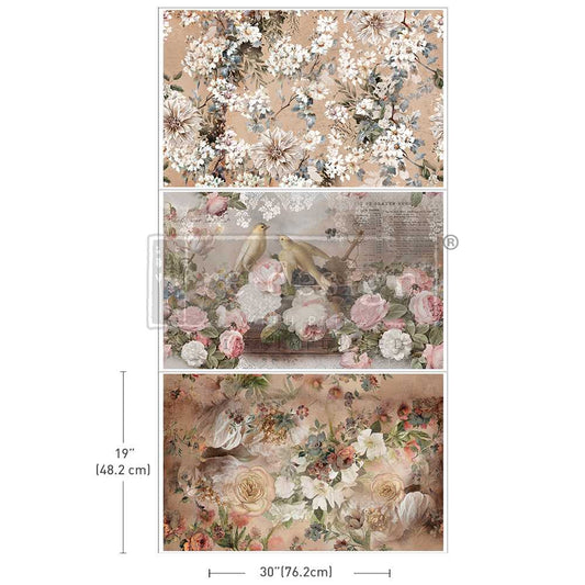 Romance in Bloom Decoupage Decor Tissue Paper Pack - ReDesign with Prima