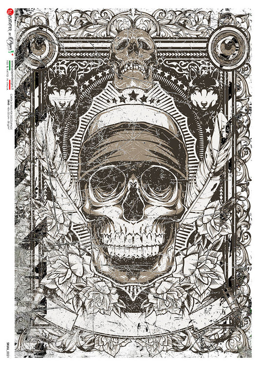 Skull 011 Rice Paper- Decoupage Queen
