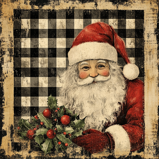 Santa Black Check Tissue Paper - Flippin Furniture