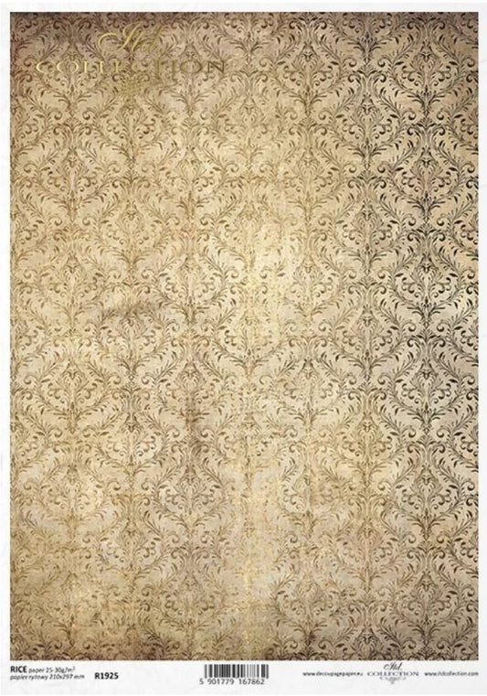 Bronze Damask Background Rice Paper (R1925) - ITD Collection