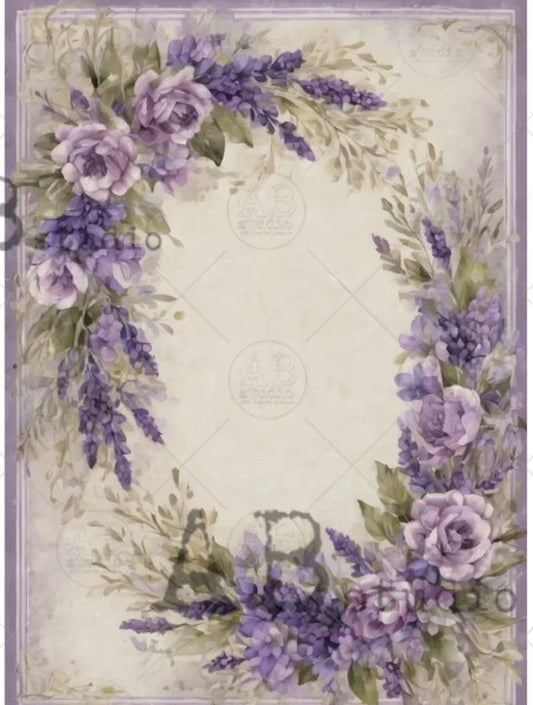 Lavender Wreaths (4987) Rice Paper- AB Studios