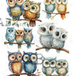 Cartoon Owls (#86) Rice Paper- Carte Italiano