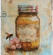 Patina Honey Jar (#ID538) Rice Paper - Milky Valley
